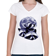 PRINTFASHION Mosómedvék - Női V-nyakú póló - Fehér