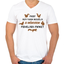 PRINTFASHION Most nem tudok beszélni - Férfi V-nyakú póló - Fehér férfi póló