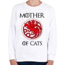 PRINTFASHION Mother of Cats - Gyerek pulóver - Fehér