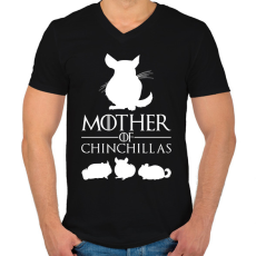 PRINTFASHION Mother of Chinchillas - Férfi V-nyakú póló - Fekete