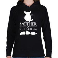 PRINTFASHION Mother of Chinchillas - Női kapucnis pulóver - Fekete női pulóver, kardigán