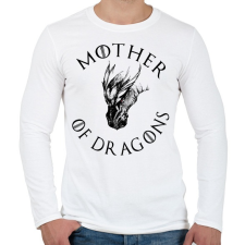 PRINTFASHION Mother of dragons - Férfi hosszú ujjú póló - Fehér férfi póló