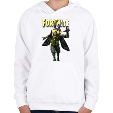 PRINTFASHION Mothmando Fortnite - Gyerek kapucnis pulóver - Fehér gyerek pulóver, kardigán