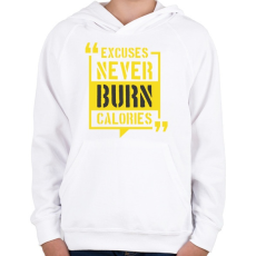PRINTFASHION Motivációs felirat edzéshez - Gyerek kapucnis pulóver - Fehér