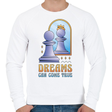 PRINTFASHION Motivációs sakk - Férfi pulóver - Fehér férfi pulóver, kardigán