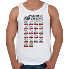 PRINTFASHION MOTO GP VERSENYNAPTÁR 2025 - Férfi atléta - Fehér