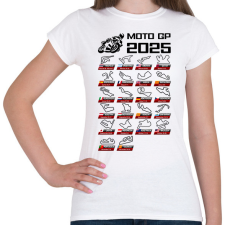PRINTFASHION MOTO GP VERSENYNAPTÁR 2025 - Női póló - Fehér női póló