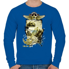 PRINTFASHION MOTOCLUB - Férfi pulóver - Királykék férfi pulóver, kardigán