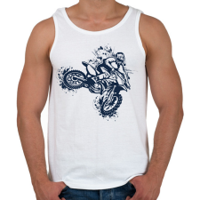 PRINTFASHION Motocross  - Férfi atléta - Fehér atléta, trikó