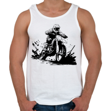 PRINTFASHION motocross - Férfi atléta - Fehér atléta, trikó