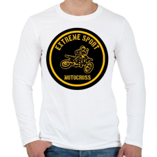 PRINTFASHION motocross - Férfi hosszú ujjú póló - Fehér férfi póló