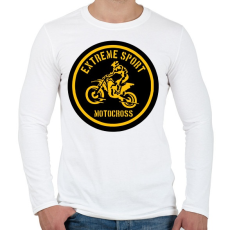 PRINTFASHION motocross - Férfi hosszú ujjú póló - Fehér