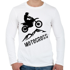 PRINTFASHION Motocross  - Férfi hosszú ujjú póló - Fehér