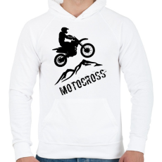 PRINTFASHION Motocross  - Férfi kapucnis pulóver - Fehér