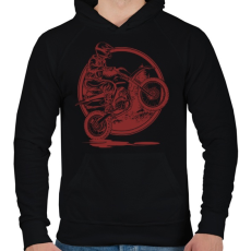 PRINTFASHION Motocross - Férfi kapucnis pulóver - Fekete