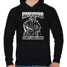 PRINTFASHION Motocross - Férfi kapucnis pulóver - Fekete