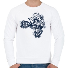 PRINTFASHION Motocross  - Férfi pulóver - Fehér