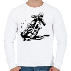 PRINTFASHION motocross - Férfi pulóver - Fehér