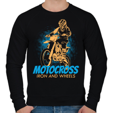 PRINTFASHION Motocross  - Férfi pulóver - Fekete