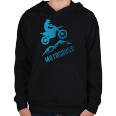 PRINTFASHION Motocross  - Gyerek kapucnis pulóver - Fekete