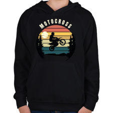 PRINTFASHION Motocross - Gyerek kapucnis pulóver - Fekete gyerek pulóver, kardigán