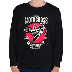 PRINTFASHION Motocross - Gyerek pulóver - Fekete