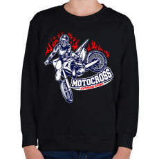 PRINTFASHION Motocross - Gyerek pulóver - Fekete