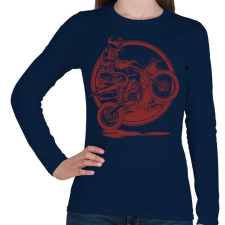 PRINTFASHION Motocross - Női hosszú ujjú póló - Sötétkék női póló