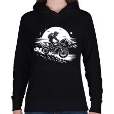 PRINTFASHION motocross - Női kapucnis pulóver - Fekete női pulóver, kardigán