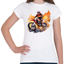 PRINTFASHION Motocross - Női póló - Fehér női póló