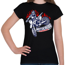 PRINTFASHION Motocross - Női póló - Fekete női póló