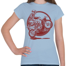PRINTFASHION Motocross - Női póló - Világoskék női póló