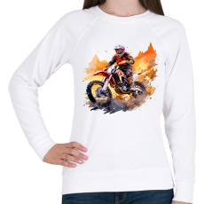 PRINTFASHION Motocross - Női pulóver - Fehér