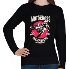 PRINTFASHION Motocross - Női pulóver - Fekete