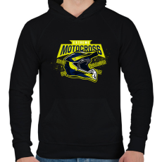PRINTFASHION Motocross sisak - Férfi kapucnis pulóver - Fekete