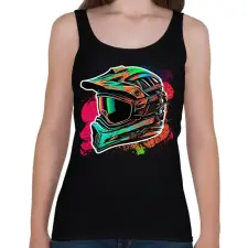 PRINTFASHION Motocross sisak - Női atléta - Fekete női trikó
