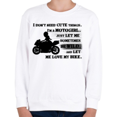 PRINTFASHION motogirl - Gyerek pulóver - Fehér