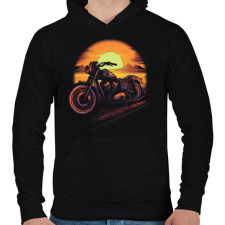 PRINTFASHION Motor a naplementében - Férfi kapucnis pulóver - Fekete férfi pulóver, kardigán