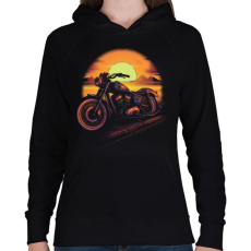 PRINTFASHION Motor a naplementében - Női kapucnis pulóver - Fekete