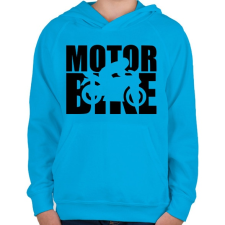 PRINTFASHION Motor BIke - Gyerek kapucnis pulóver - Azúrkék gyerek pulóver, kardigán