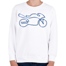 PRINTFASHION motor egyvonallalkék - Gyerek pulóver - Fehér