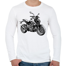 PRINTFASHION motor - Férfi hosszú ujjú póló - Fehér férfi póló