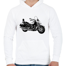 PRINTFASHION motor - Férfi kapucnis pulóver - Fehér férfi pulóver, kardigán