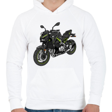 PRINTFASHION motor - Férfi kapucnis pulóver - Fehér