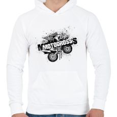 PRINTFASHION motor - Férfi kapucnis pulóver - Fehér