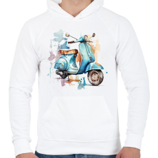 PRINTFASHION Motor  - Férfi kapucnis pulóver - Fehér
