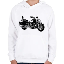 PRINTFASHION motor - Gyerek kapucnis pulóver - Fehér gyerek pulóver, kardigán