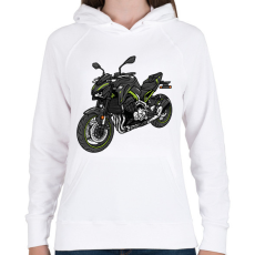 PRINTFASHION motor - Női kapucnis pulóver - Fehér