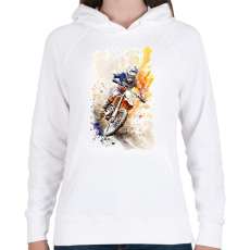 PRINTFASHION Motor  - Női kapucnis pulóver - Fehér