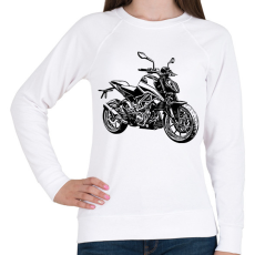 PRINTFASHION motor - Női pulóver - Fehér